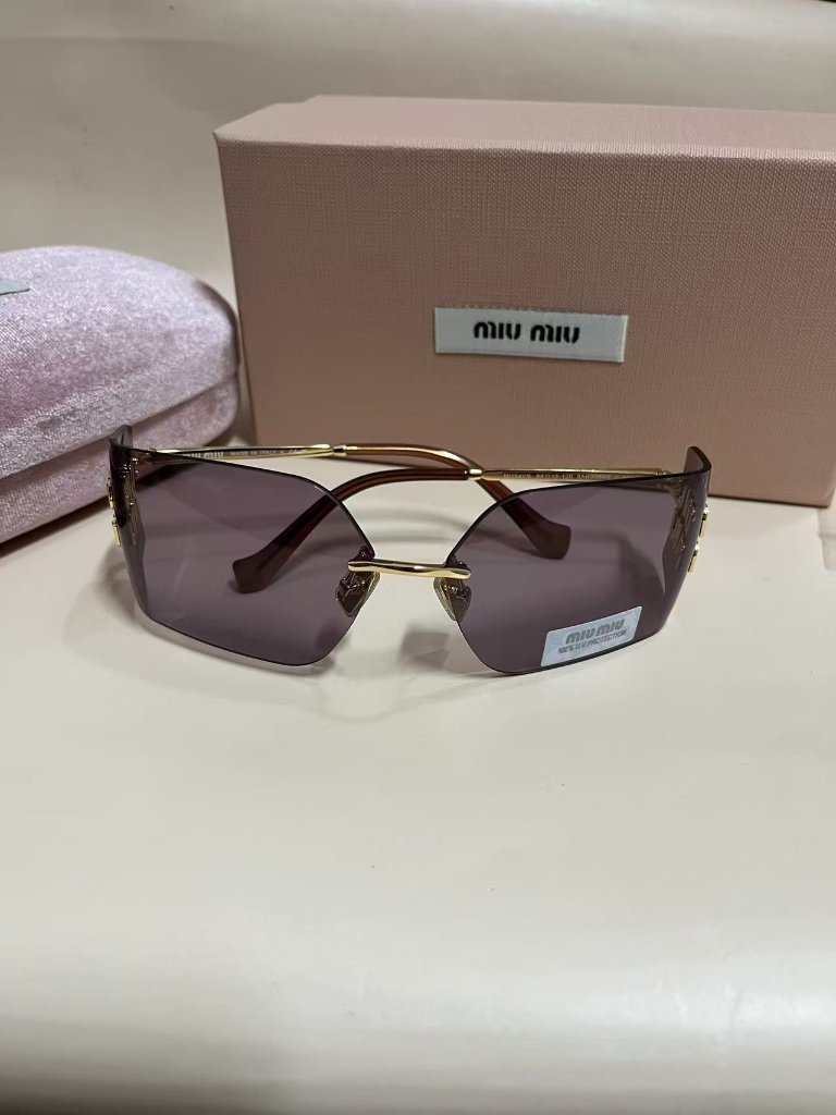 Miu Miu Mu54ys Gold & Lavender Sunglasses - Brand New